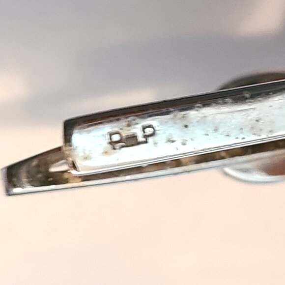 Vintage P.m.P. Cufflinks Tie Tack Clip Polished Stone Men's Accessories Set - Picture 9 of 9